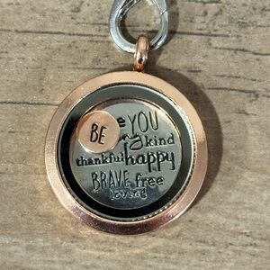 Inspirational Be Rose Gold Locket Pendant Keychain